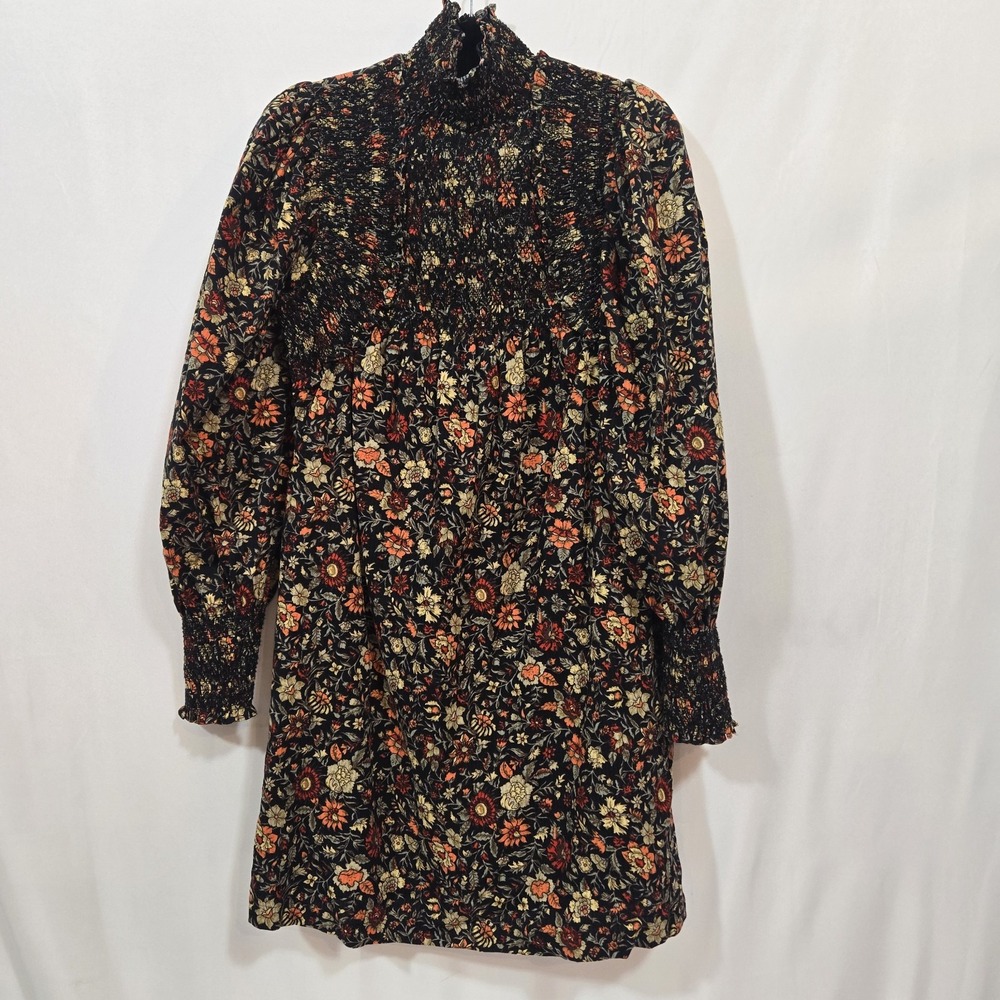Anthropologie Plenty Tracy Reese L Floral Smocked Mini Dress Organic Cotton